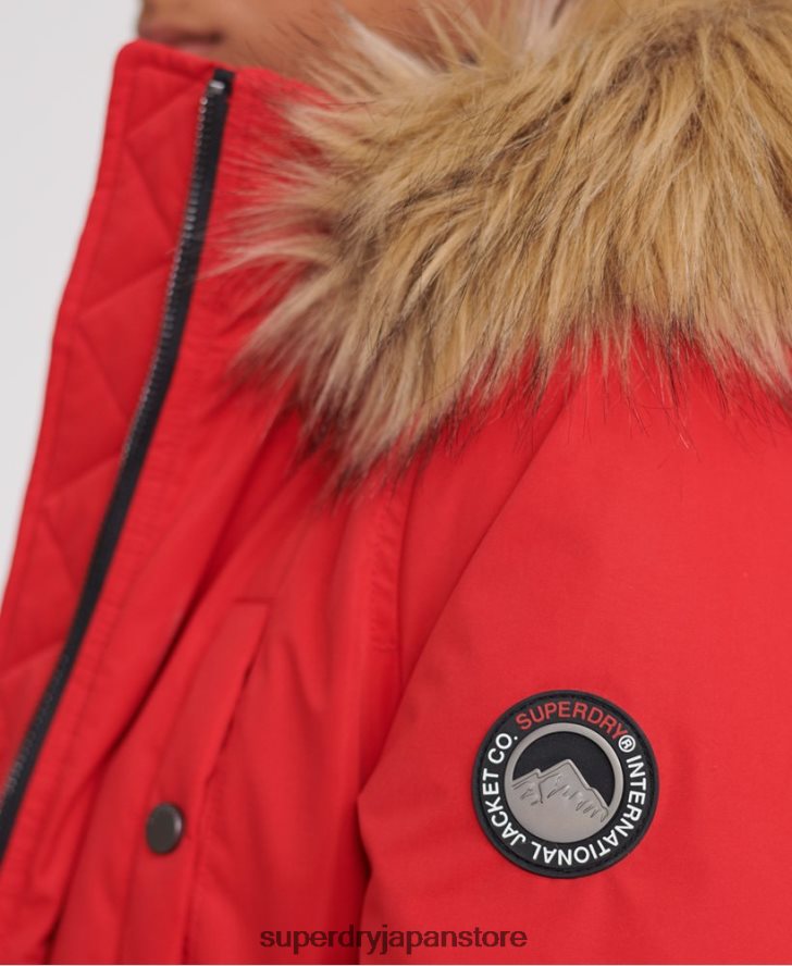 マイクロファイバー ボンバージャケット 女性 Superdry 衣類 赤 2J62PZ5685
