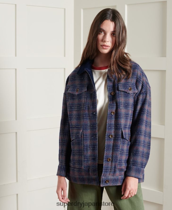 限定版ドライショートウールジャケット 女性 Superdry 衣類 青 2J62PZ5686