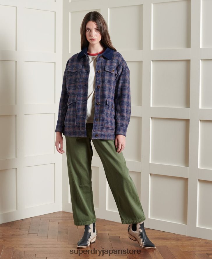 限定版ドライショートウールジャケット 女性 Superdry 衣類 青 2J62PZ5686