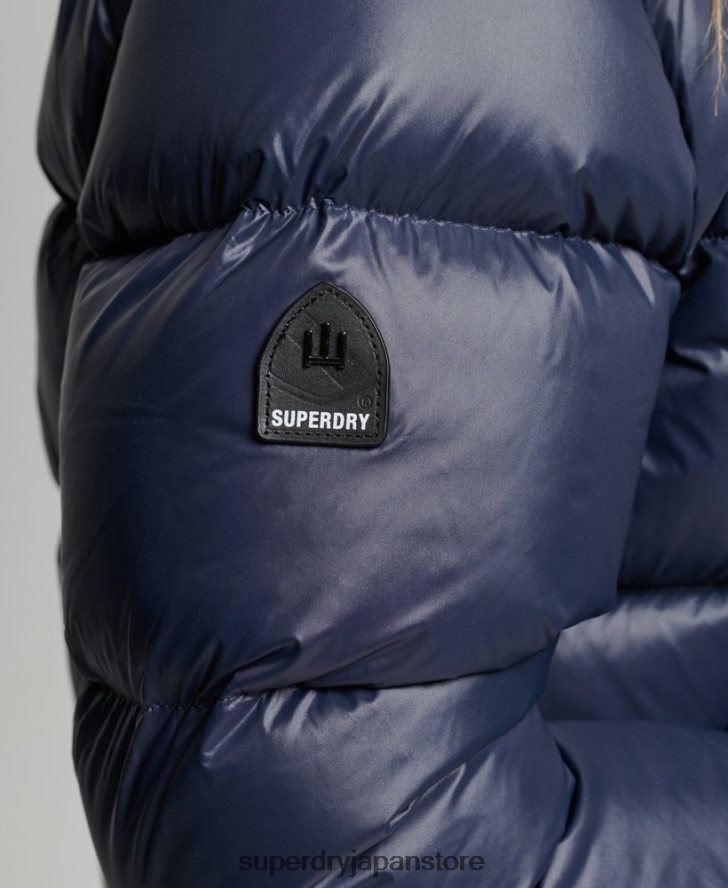 リュクスアルパインダウンパデッドジャケット 女性 Superdry 衣類 海軍 2J62PZ5687