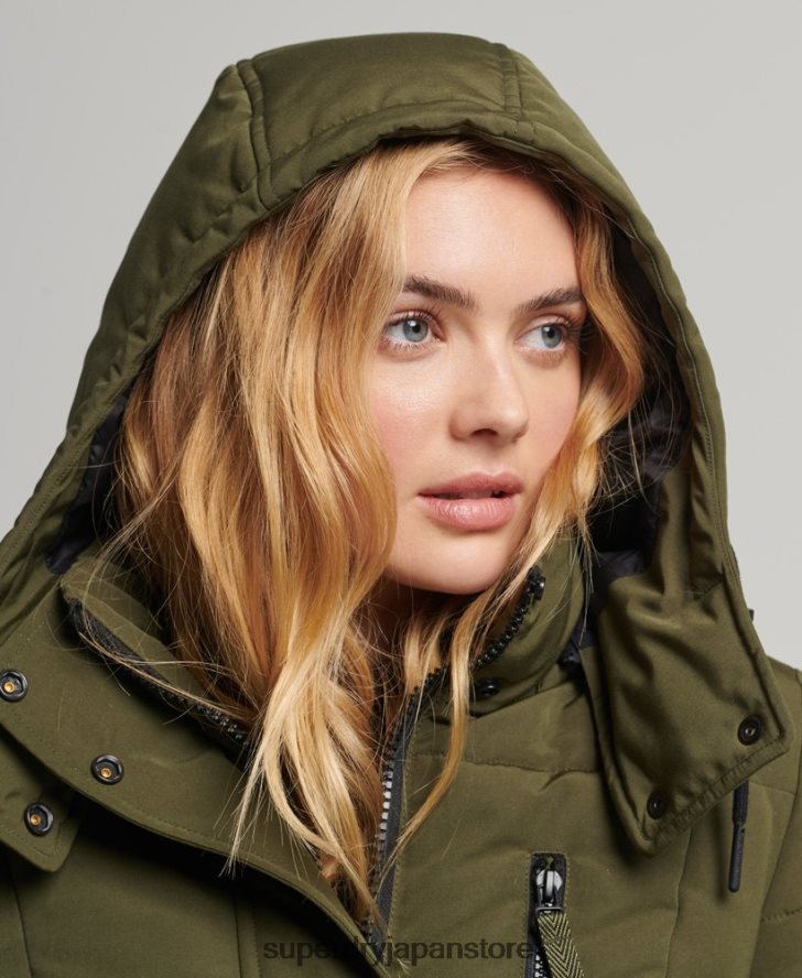 延縄エベレストコート 女性 Superdry 衣類 緑 2J62PZ5688