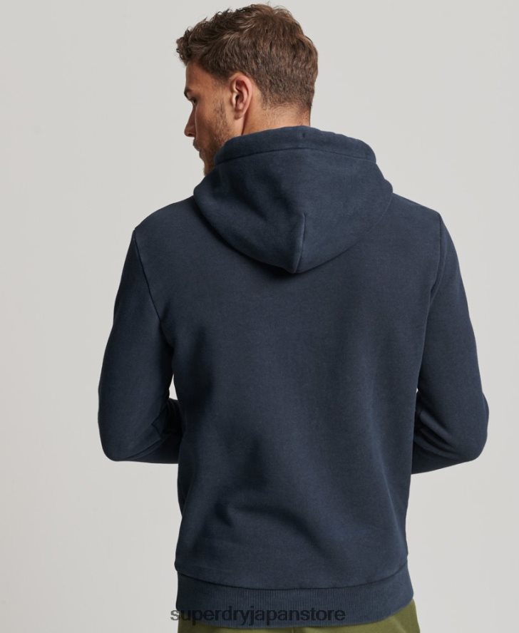 ヴィンテージロゴナラティブパーカー 男性 Superdry 衣類 海軍 2J62PZ568