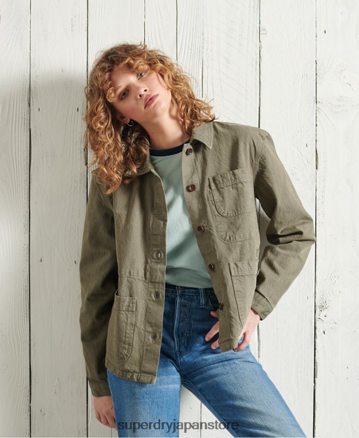 限定版ドライアーティストジャケット 女性 Superdry 衣類 カーキ 2J62PZ5690
