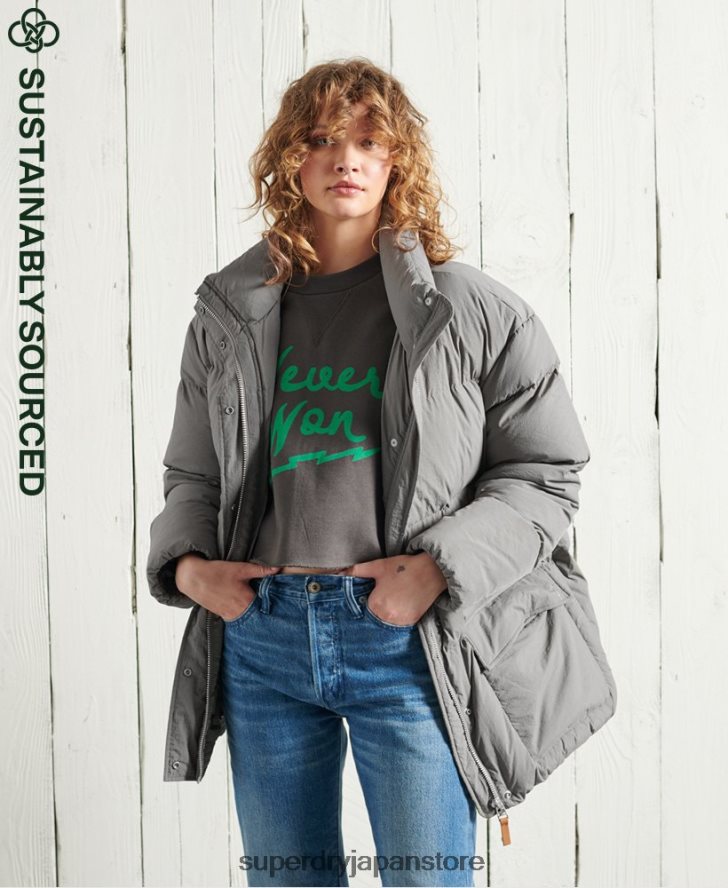 限定版ドライダウンファンネルジャケット 女性 Superdry 衣類 銀 2J62PZ5696