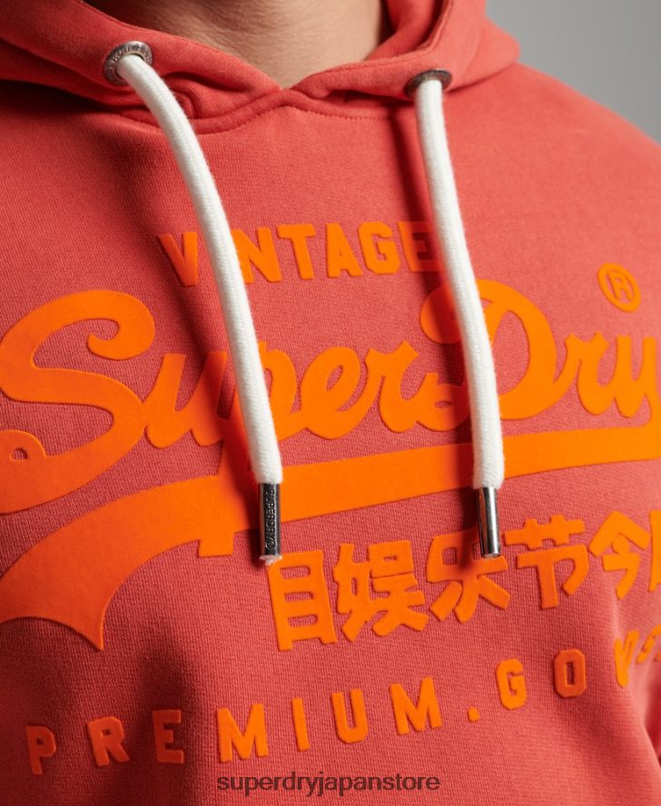 ヴィンテージロゴネオンパーカー 男性 Superdry 衣類 赤 2J62PZ569