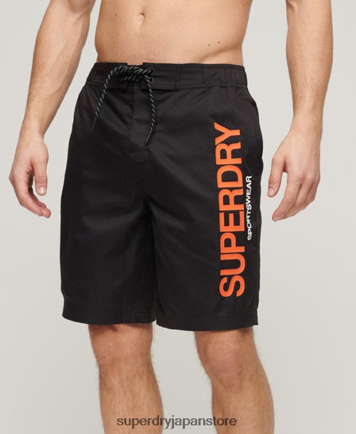 スポーツウェアリサイクルボードショーツ 男性 Superdry 衣類 黒 2J62PZ57