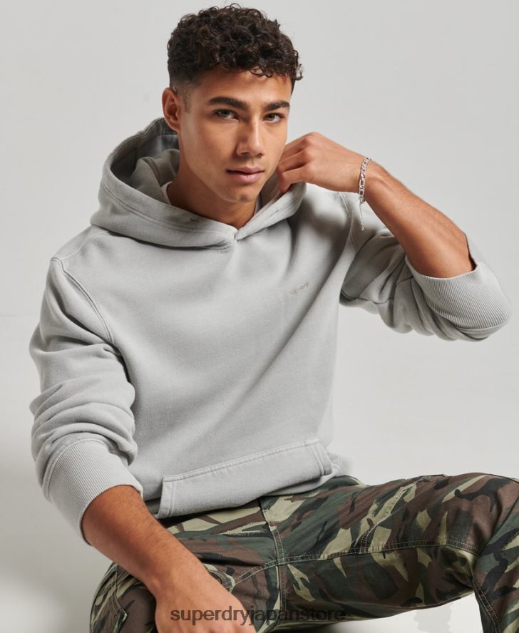 ヴィンテージウォッシュパーカー 男性 Superdry 衣類 ライトグレー 2J62PZ570