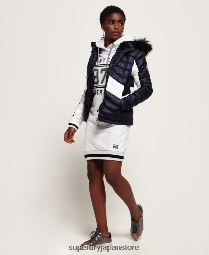 オフショア リュクス シェブロン フジ ジャケット 女性 Superdry 衣類 海軍 2J62PZ5703