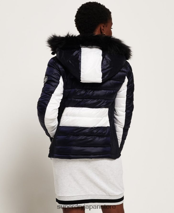 オフショア リュクス シェブロン フジ ジャケット 女性 Superdry 衣類 海軍 2J62PZ5703