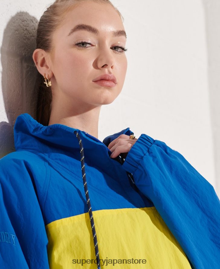 オーバーヘッド クロップド トラックジャケット 女性 Superdry 衣類 青 2J62PZ5706
