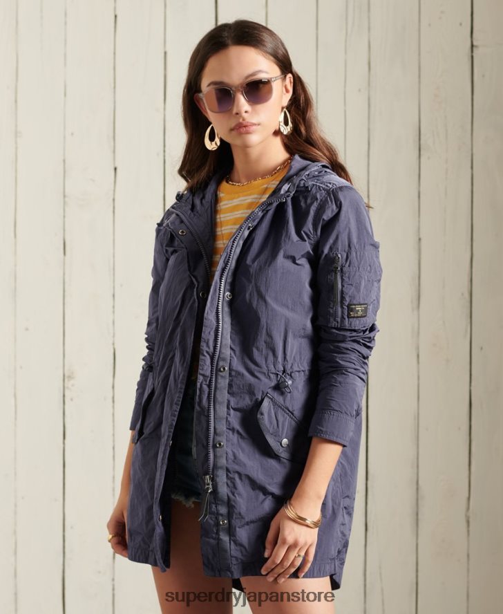 ミリタリーパーカーコート 女性 Superdry 衣類 濃紺 2J62PZ5707