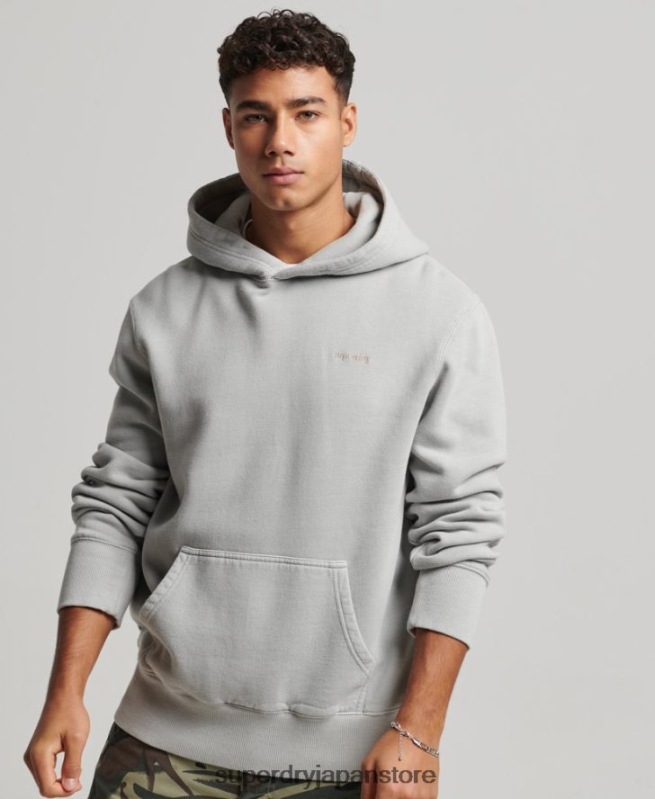 ヴィンテージウォッシュパーカー 男性 Superdry 衣類 ライトグレー 2J62PZ570