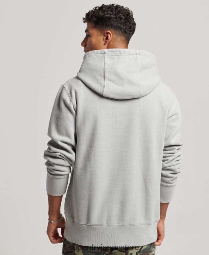 ヴィンテージウォッシュパーカー 男性 Superdry 衣類 ライトグレー 2J62PZ570
