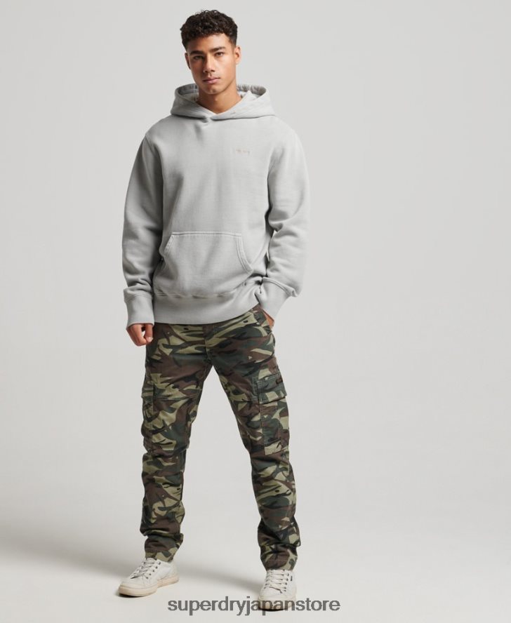 ヴィンテージウォッシュパーカー 男性 Superdry 衣類 ライトグレー 2J62PZ570