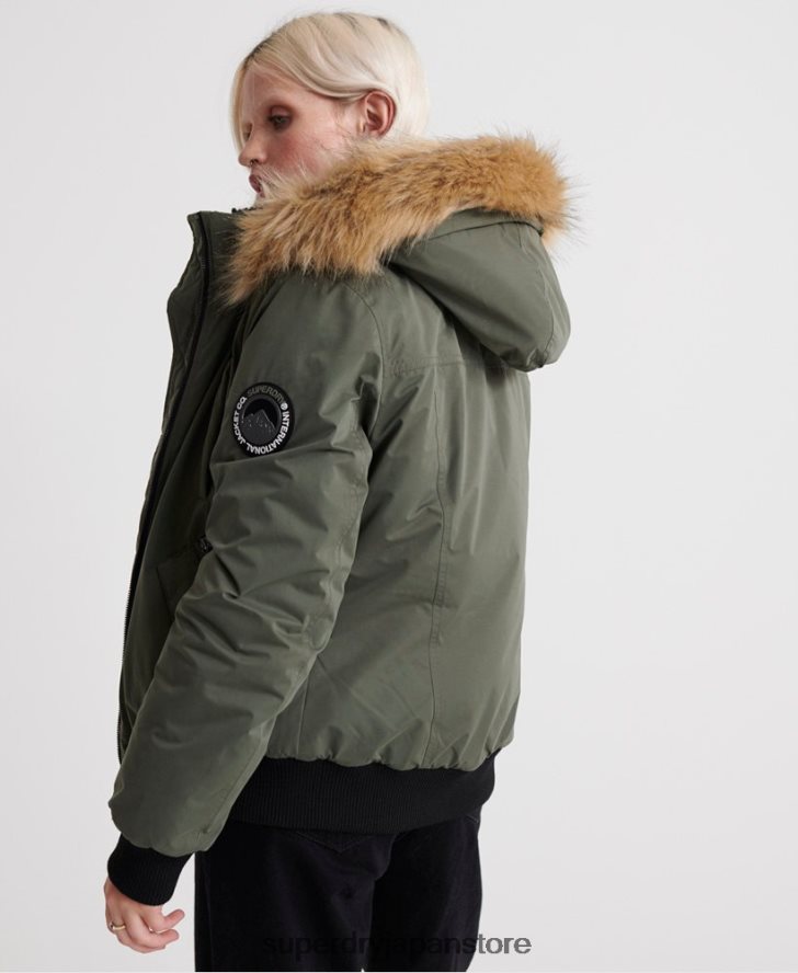 マイクロファイバー ボンバージャケット 女性 Superdry 衣類 緑 2J62PZ5711