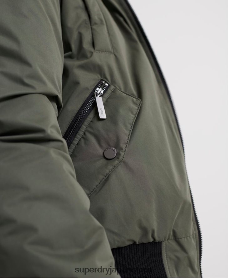 マイクロファイバー ボンバージャケット 女性 Superdry 衣類 緑 2J62PZ5711