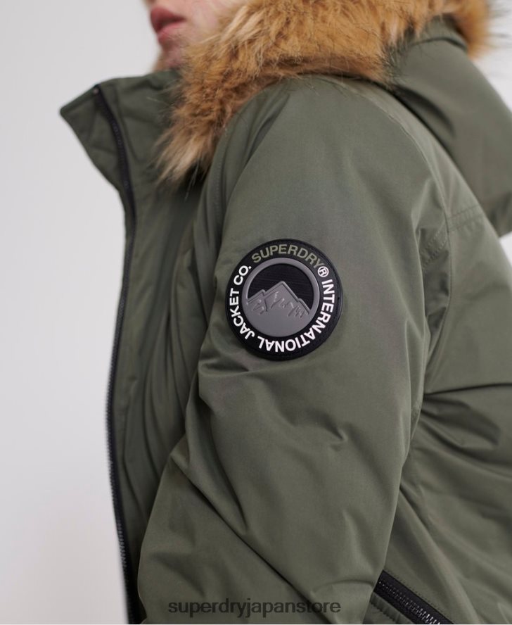 マイクロファイバー ボンバージャケット 女性 Superdry 衣類 緑 2J62PZ5711