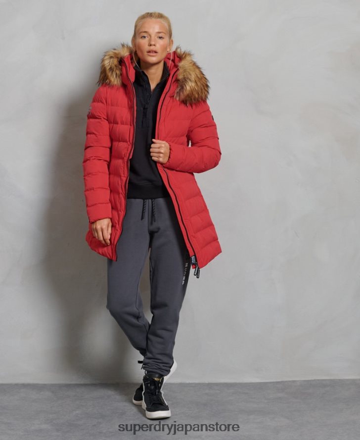 北極トールフグコート 女性 Superdry 衣類 赤 2J62PZ5714