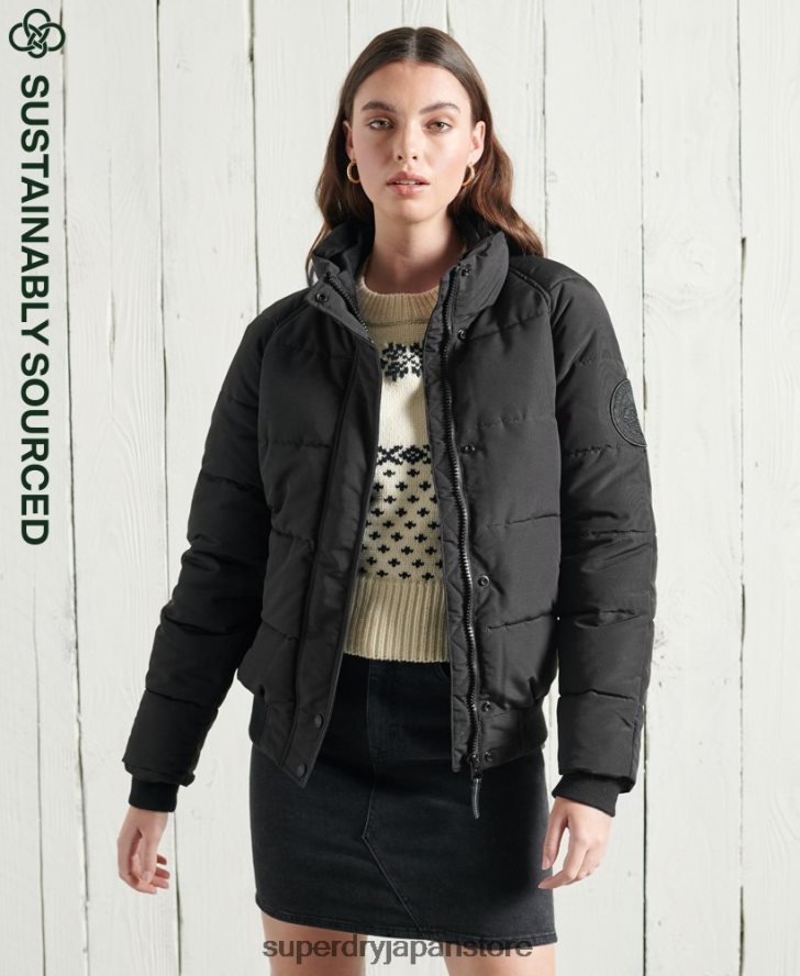 エベレスト フードなしボンバージャケット 女性 Superdry 衣類 黒 2J62PZ5718