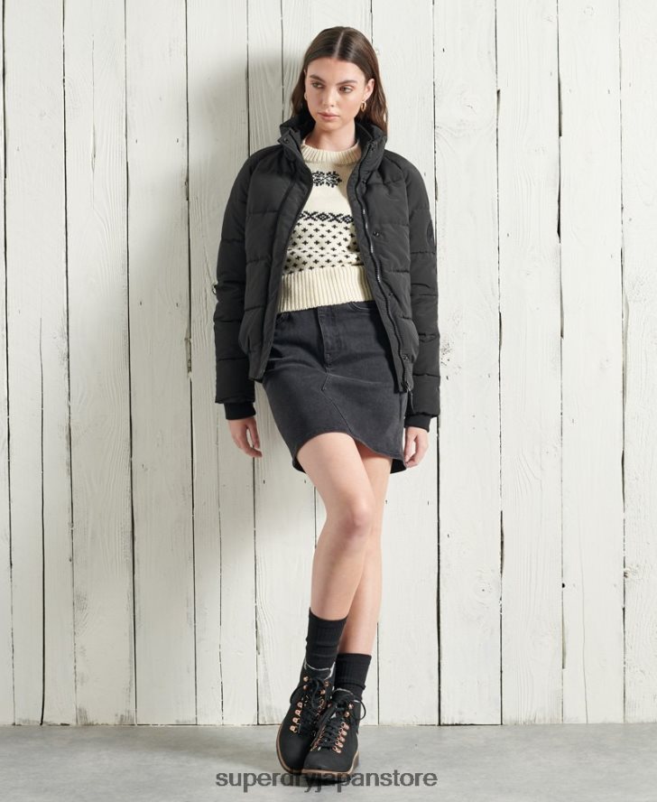 エベレスト フードなしボンバージャケット 女性 Superdry 衣類 黒 2J62PZ5718