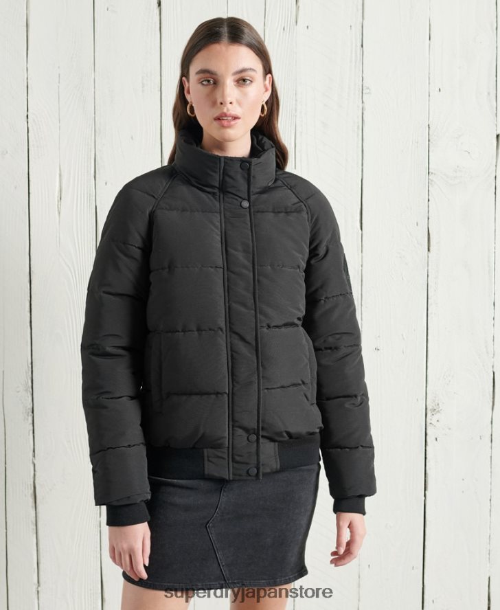 エベレスト フードなしボンバージャケット 女性 Superdry 衣類 黒 2J62PZ5718