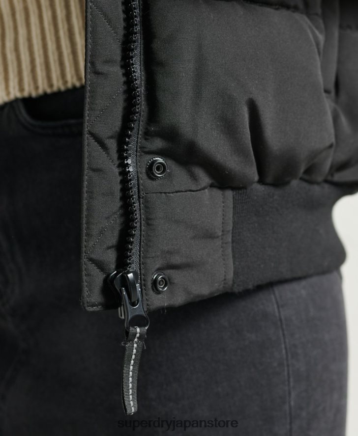 エベレスト フードなしボンバージャケット 女性 Superdry 衣類 黒 2J62PZ5718