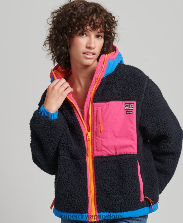 フード付きシェルパジャケット 女性 Superdry 衣類 海軍 2J62PZ5722