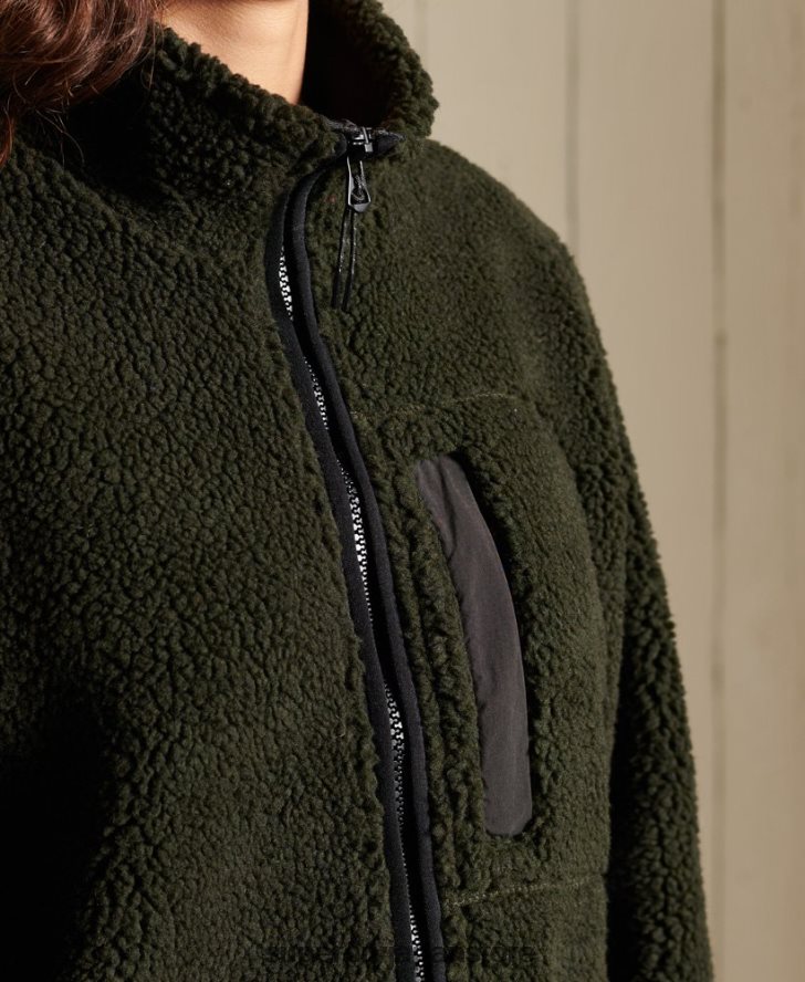 オーバーサイズのシェルパワークウェアジャケット 女性 Superdry 衣類 緑 2J62PZ5725