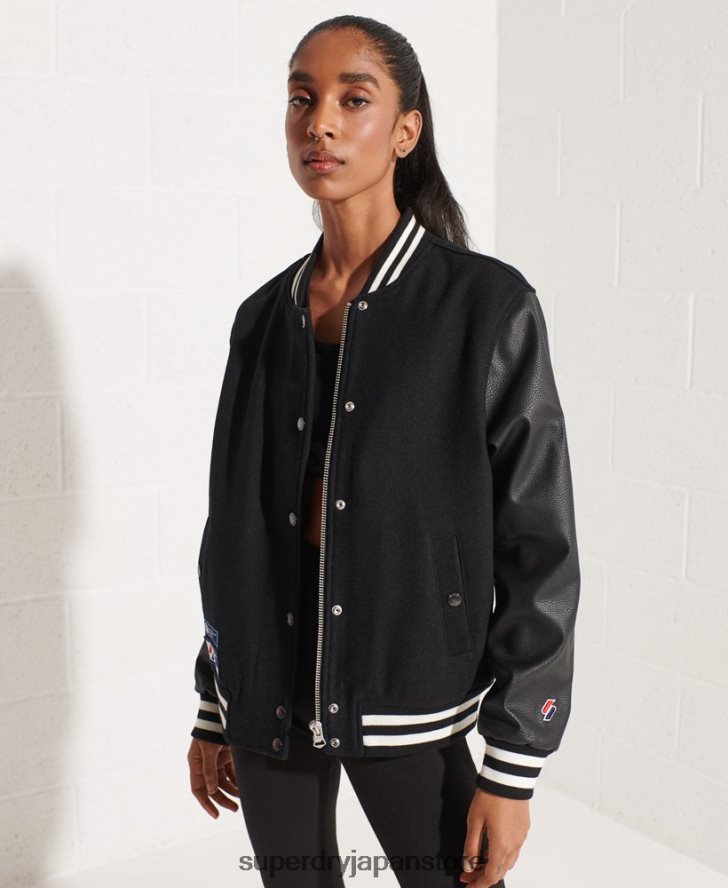 ウール スタジャン 女性 Superdry 衣類 黒 2J62PZ5726