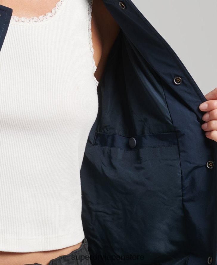 オーバーサイズナイロンスタジャン 女性 Superdry 衣類 海軍 2J62PZ5728