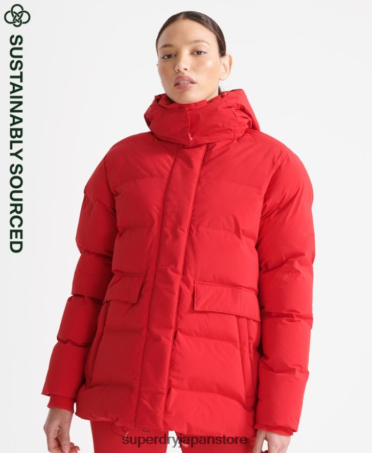 トレインボクシーパファージャケット 女性 Superdry 衣類 赤 2J62PZ5729