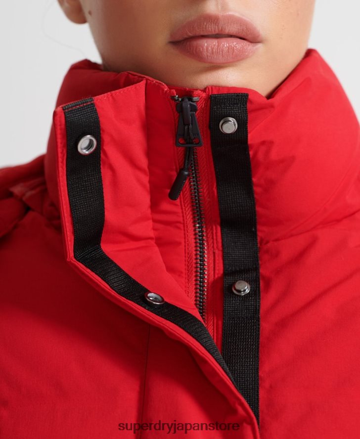 トレインボクシーパファージャケット 女性 Superdry 衣類 赤 2J62PZ5729