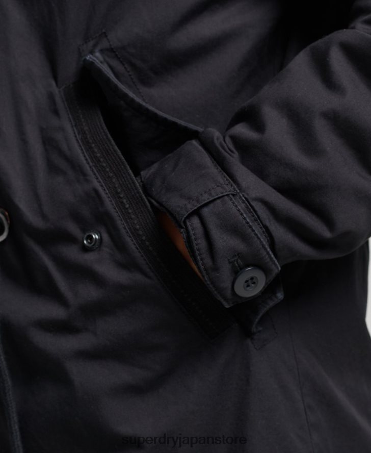 フェイクファーの本格的なミリタリーパーカーコート 女性 Superdry 衣類 濃い灰色 2J62PZ5731