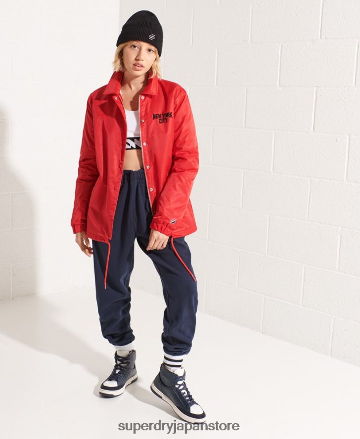 スナップコーチジャケット 女性 Superdry 衣類 赤 2J62PZ5733
