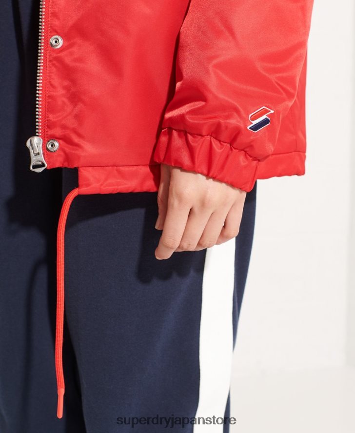 スナップコーチジャケット 女性 Superdry 衣類 赤 2J62PZ5733