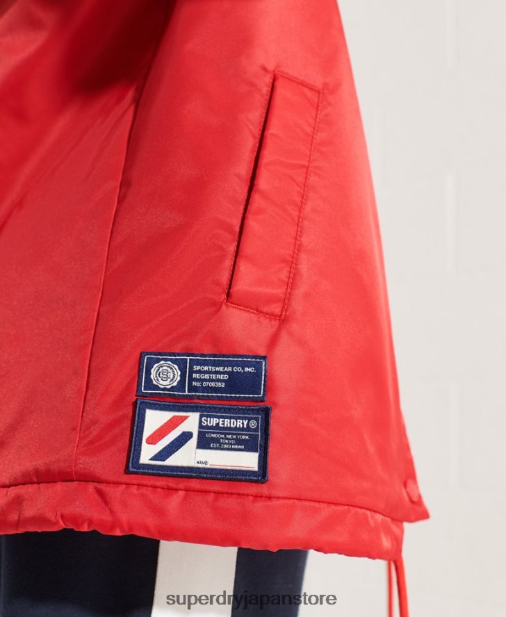 スナップコーチジャケット 女性 Superdry 衣類 赤 2J62PZ5733
