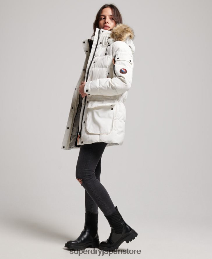 プレミアムダウンボーイフレンドコート 女性 Superdry 衣類 クリーム 2J62PZ5737