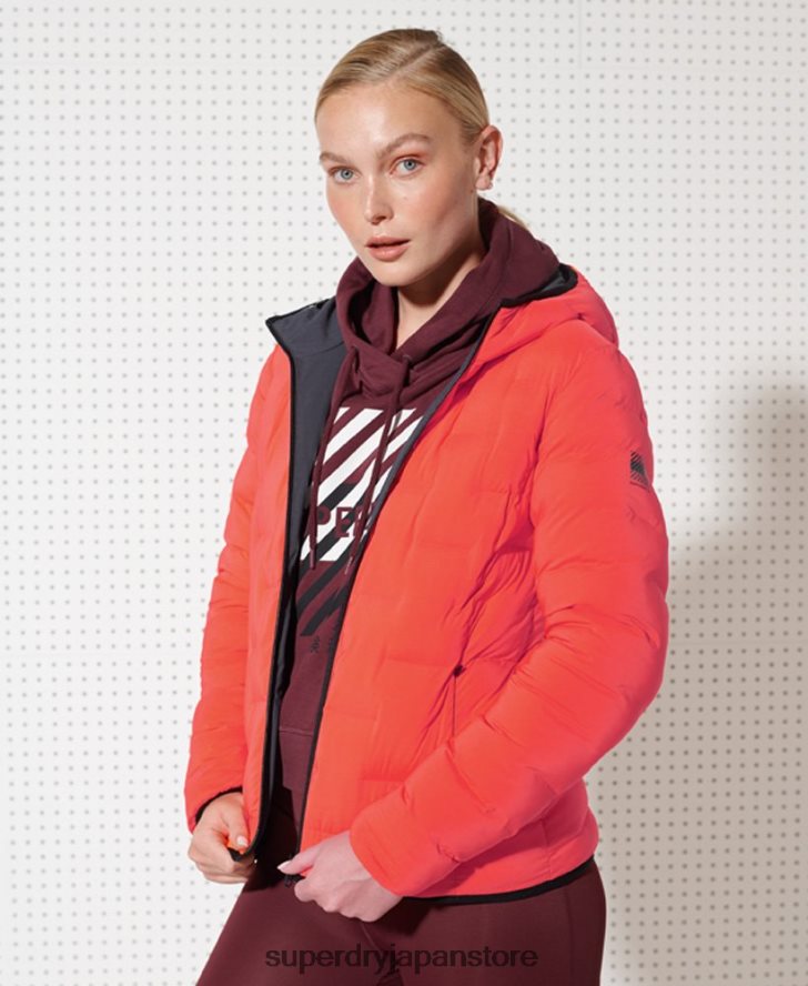 リバーシブルパファージャケット 女性 Superdry 衣類 赤 2J62PZ5738
