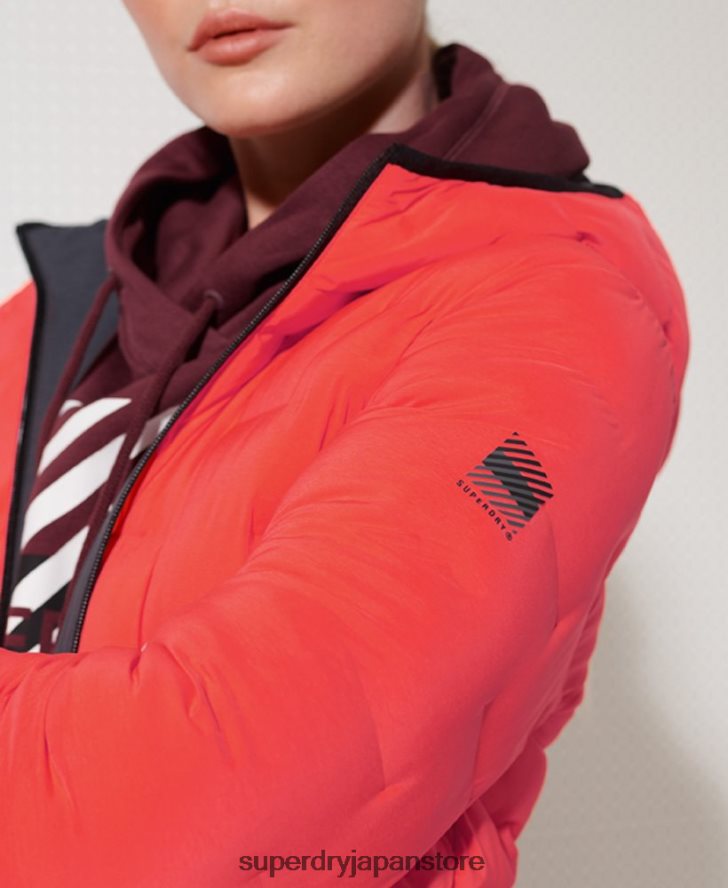 リバーシブルパファージャケット 女性 Superdry 衣類 赤 2J62PZ5738