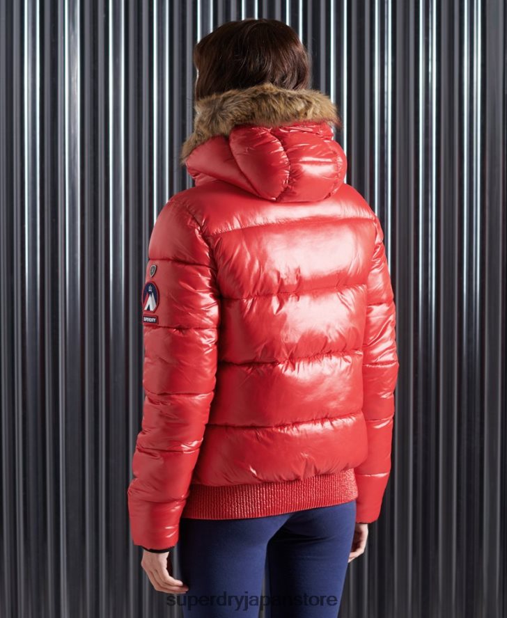 ハイシャイントーヤボンバージャケット 女性 Superdry 衣類 赤 2J62PZ5739
