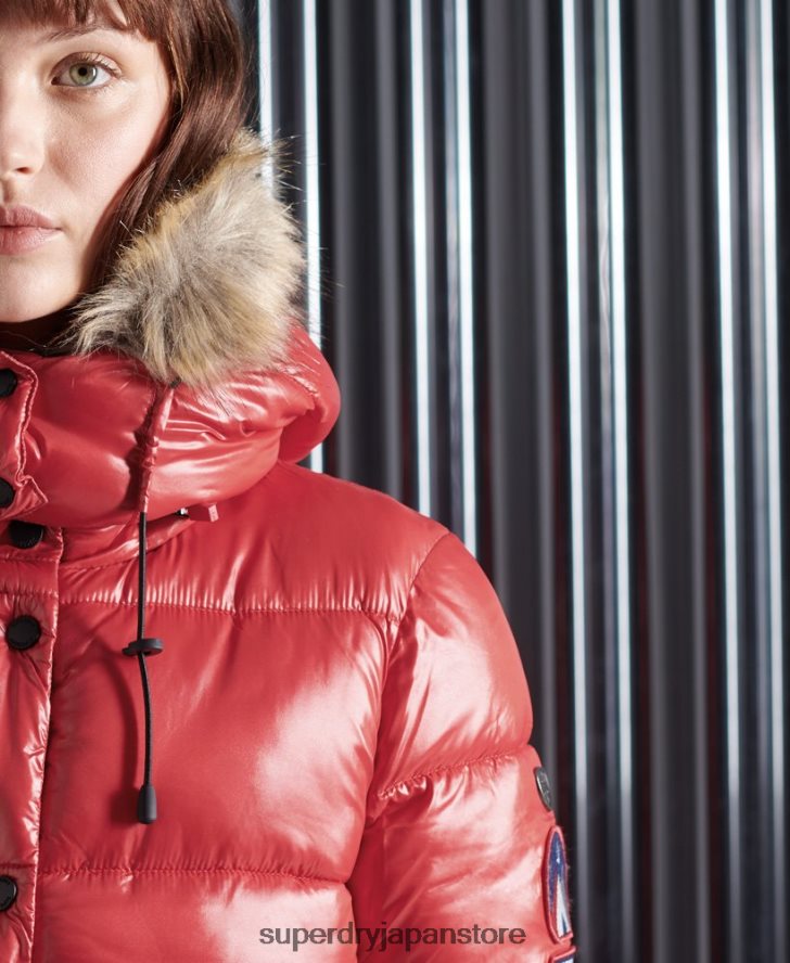 ハイシャイントーヤボンバージャケット 女性 Superdry 衣類 赤 2J62PZ5739