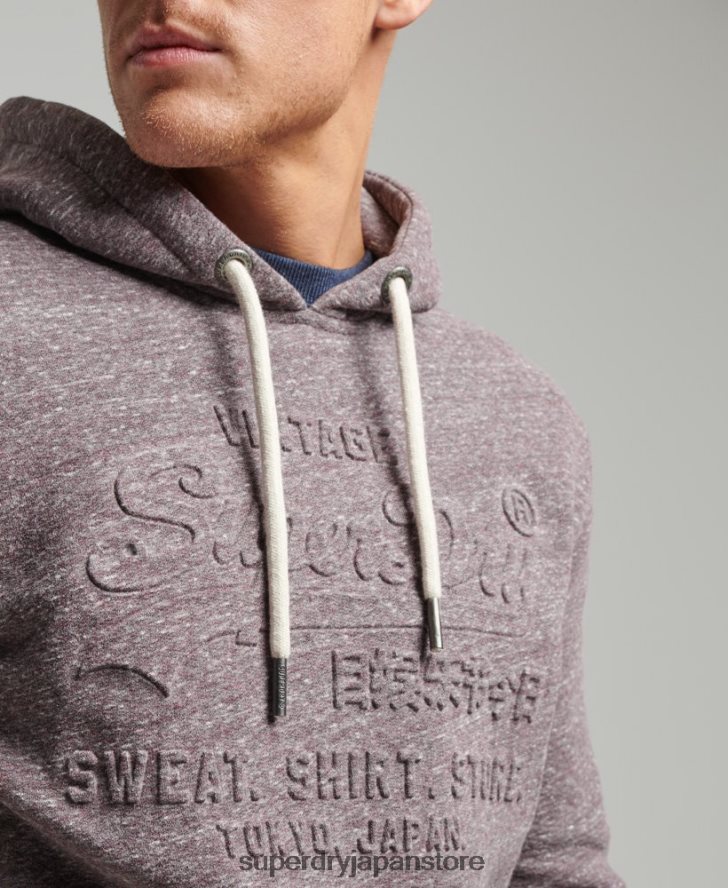 ヴィンテージロゴエンボスパーカー 男性 Superdry 衣類 茶色 2J62PZ573