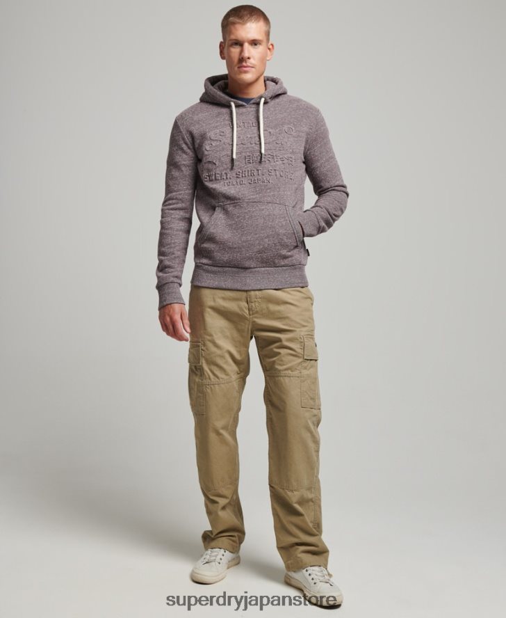 ヴィンテージロゴエンボスパーカー 男性 Superdry 衣類 茶色 2J62PZ573