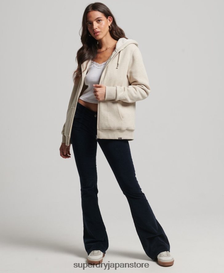 エッセンシャルボーグ裏地付きジップパーカー 女性 Superdry 衣類 クリーム 2J62PZ5743