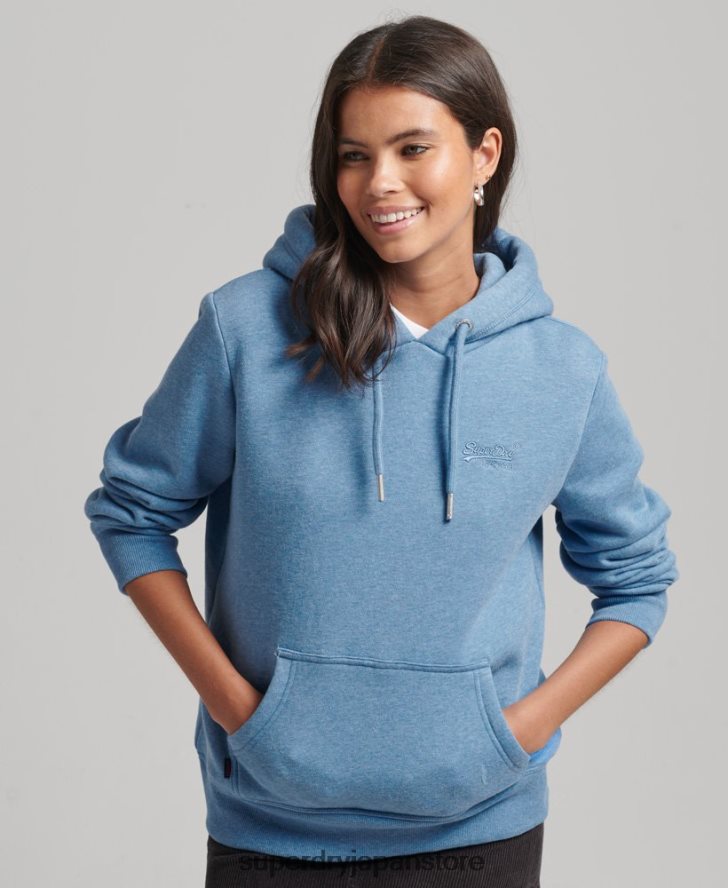 オーガニックコットン エッセンシャル ロゴ パーカー 女性 Superdry 衣類 青 2J62PZ5746