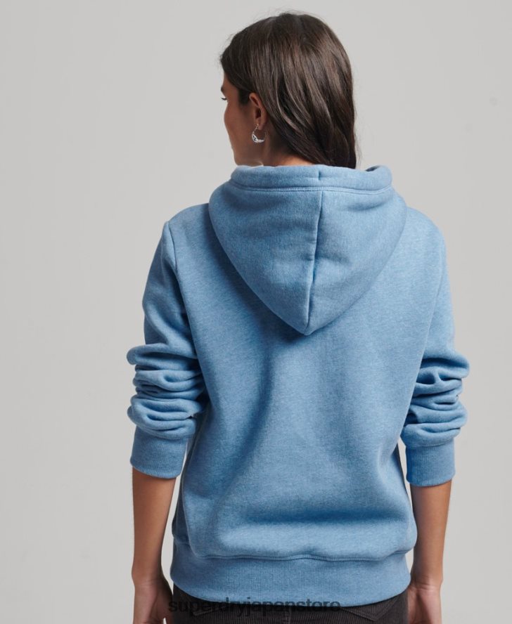 オーガニックコットン エッセンシャル ロゴ パーカー 女性 Superdry 衣類 青 2J62PZ5746