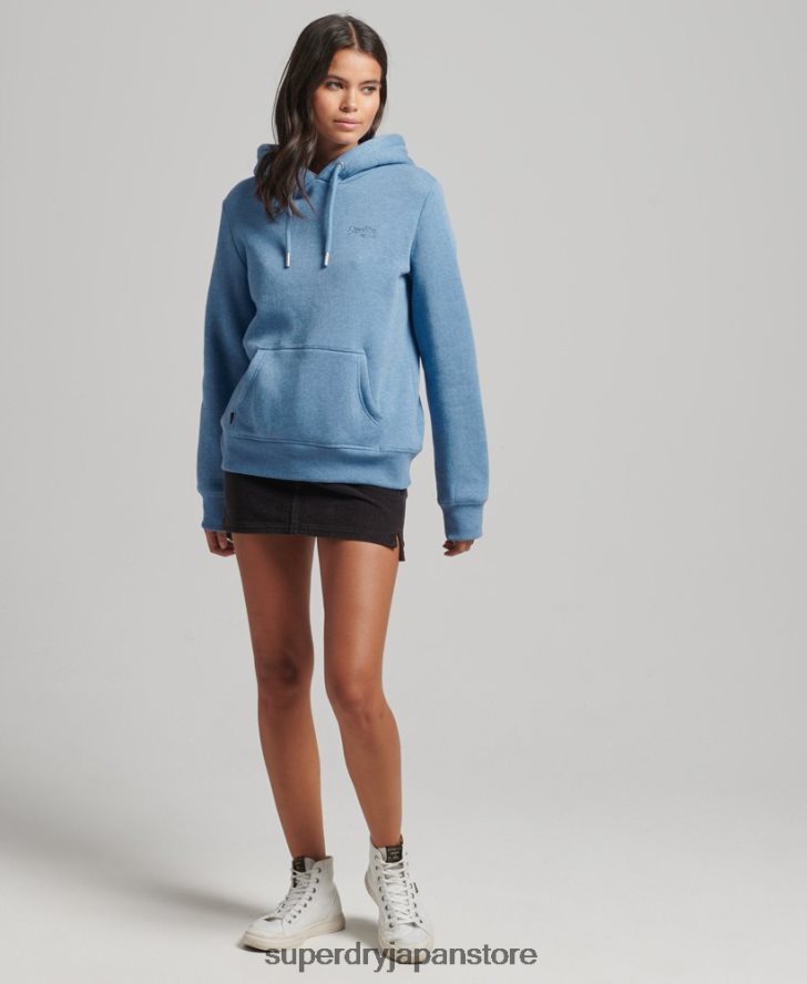 オーガニックコットン エッセンシャル ロゴ パーカー 女性 Superdry 衣類 青 2J62PZ5746