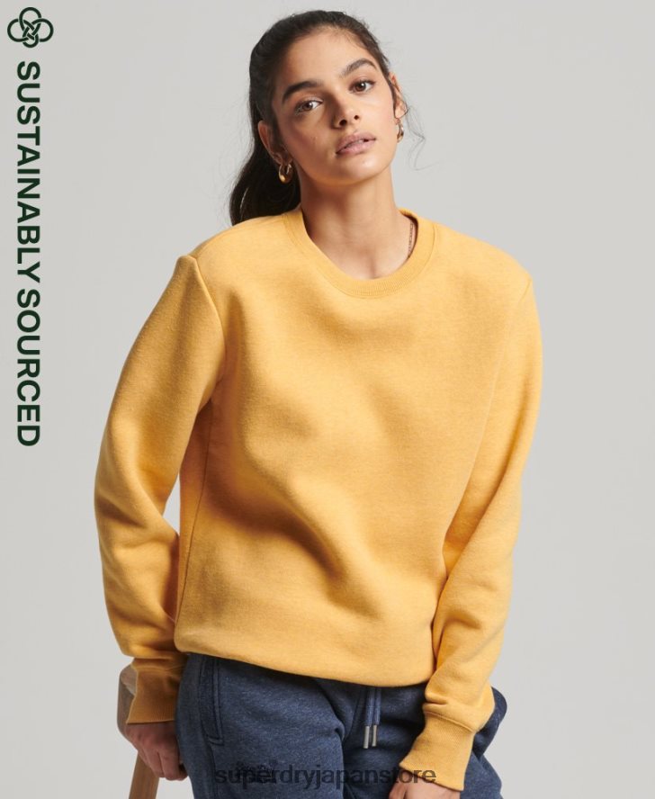オーガニックコットン ヴィンテージ クルースウェットシャツ 女性 Superdry 衣類 黄色 2J62PZ5747