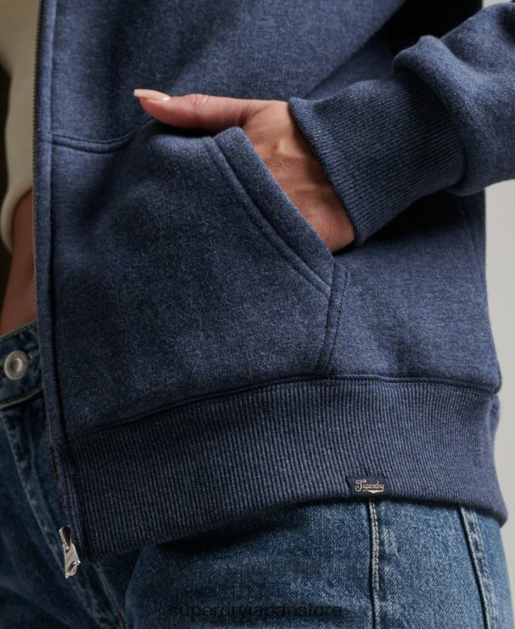 エッセンシャルボーグ裏地付きジップパーカー 女性 Superdry 衣類 海軍 2J62PZ5748