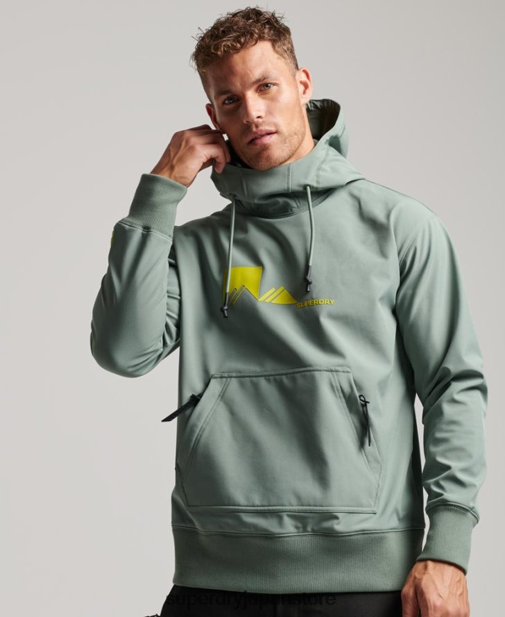 スノーテックパーカー 男性 Superdry 衣類 緑 2J62PZ575
